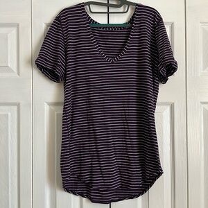 Lululemon rolled-sleeve v-neck tee